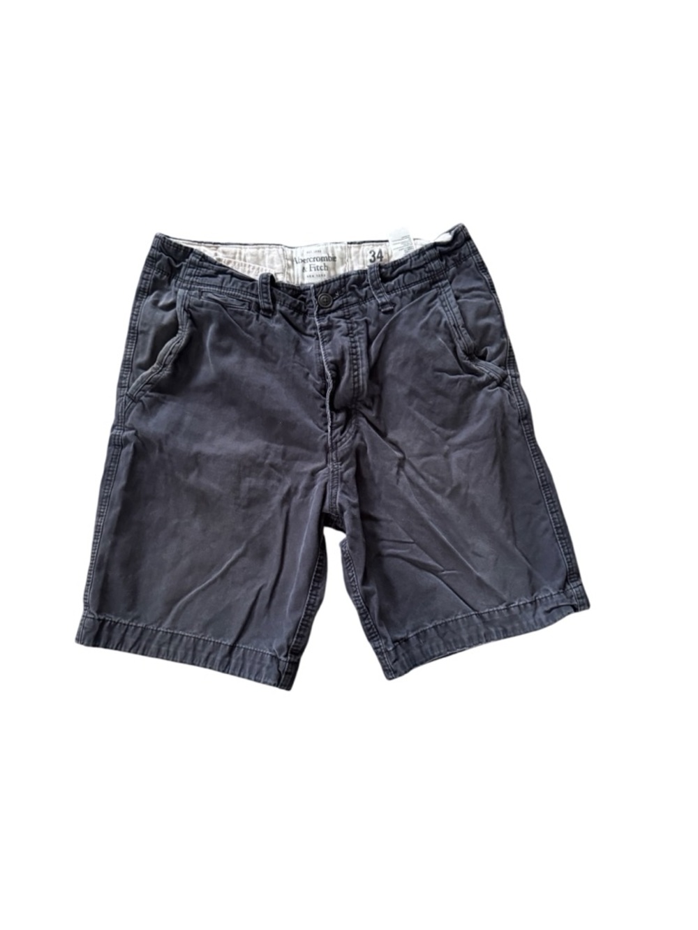 Vintage Y2K Abercrombie & Fitch Shorts Mens 34 Gray Chino Casual Button Fly